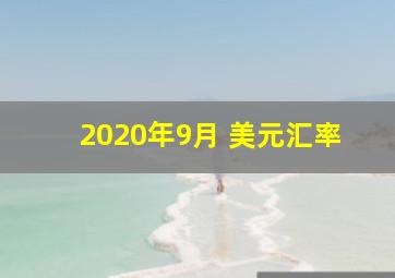 2020年9月 美元汇率